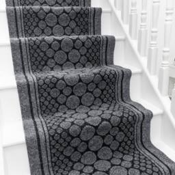 runrug Stair Runner Carpet - Durable Tuft, Non-Slip, 7.2mm - 'Cork' in Grey - Size: 66 cm x 480 cm - thumbnail 1