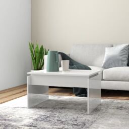 Berkfield Home Coffee Table High Gloss White 68x50x38 cm Engineered Wood - Size: 68 x 50 x 38 cm