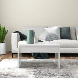 Berkfield Home Coffee Table High Gloss White 68x50x38 cm Engineered Wood - Size: 68 x 50 x 38 cm - thumbnail 3