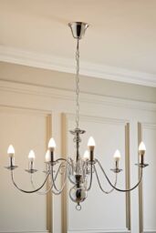 ValueLights Gothica 8 Way Silver Ceiling Light Chandelier