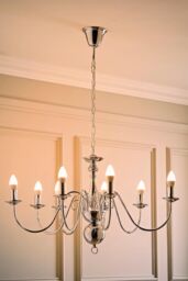 ValueLights Gothica 8 Way Silver Ceiling Light Chandelier - thumbnail 2
