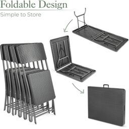 Christow Garden Dining Set 6 Seater Rattan Effect Table Chairs Outdoor Furniture - thumbnail 6