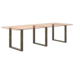 Berkfield Home Coffee Table Legs U-Shaped 3 pcs Natural Steel 90x(72-73) cm Steel in Brown - thumbnail 8