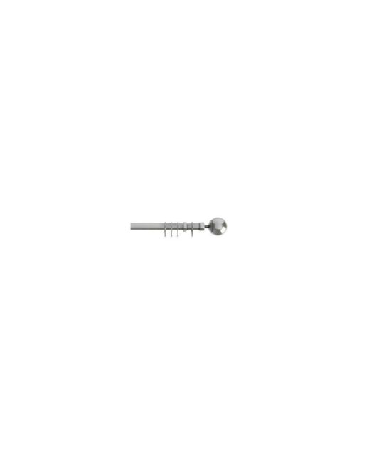 New Edge Blinds 22-25mm - Finesse Ball End Metal Curtain Pole Set - Satin Silver - Size: 120 cm - 210 cm - image 1