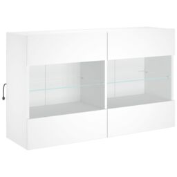 Berkfield Home 6 Piece TV Wall Cabinet Set with LED Lights White - thumbnail 8