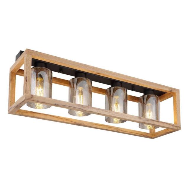 Netlighting Pettey Ceiling Spotlight Bar Black Smoke Glass 4x E27 Air Bubbles - image 1
