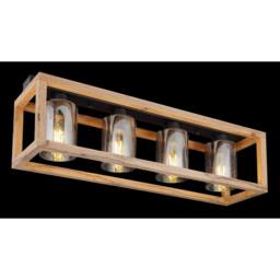 Netlighting Pettey Ceiling Spotlight Bar Black Smoke Glass 4x E27 Air Bubbles - thumbnail 5
