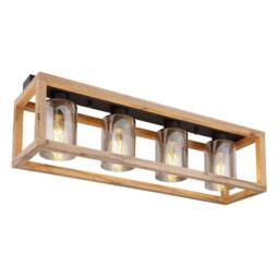 Netlighting Pettey Ceiling Spotlight Bar Black Smoke Glass 4x E27 Air Bubbles - thumbnail 1