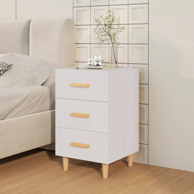 Berkfield Home Elegant Bedside Cabinet White 40x40x66 cm Engineered Wood - Size: 40 x 40 x 66 cm - image 1