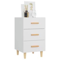 Berkfield Home Elegant Bedside Cabinet White 40x40x66 cm Engineered Wood - Size: 40 x 40 x 66 cm - thumbnail 7