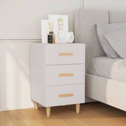 Berkfield Home Elegant Bedside Cabinet White 40x40x66 cm Engineered Wood - Size: 40 x 40 x 66 cm - thumbnail 2