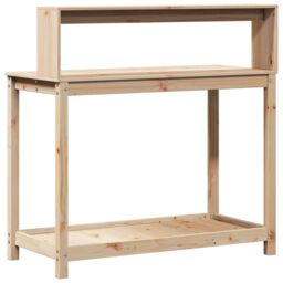 Berkfield Home Potting Table with Shelves 108x50x109.5 cm Solid Wood Pine in Brown - thumbnail 7