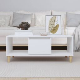 Berkfield Home Coffee Table White 90x50x36, 5 cm Engineered Wood - thumbnail 3