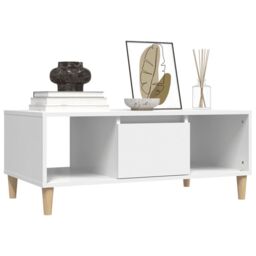 Berkfield Home Coffee Table White 90x50x36, 5 cm Engineered Wood - thumbnail 4