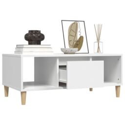 Berkfield Home Coffee Table White 90x50x36, 5 cm Engineered Wood - thumbnail 5