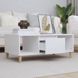 Berkfield Home Coffee Table White 90x50x36, 5 cm Engineered Wood - thumbnail 1