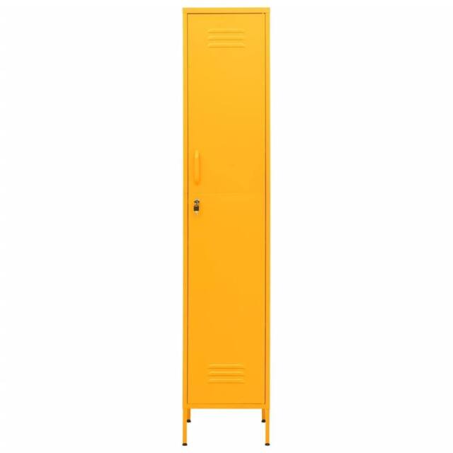 Berkfield Home Locker Cabinet Mustard Yellow 35x46x180 cm Steel - Size: 35 x 46 x 180 cm - image 1