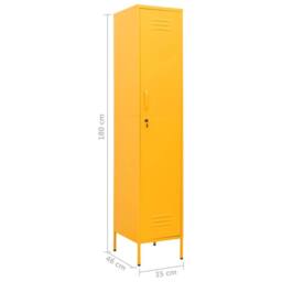 Berkfield Home Locker Cabinet Mustard Yellow 35x46x180 cm Steel - Size: 35 x 46 x 180 cm - thumbnail 9