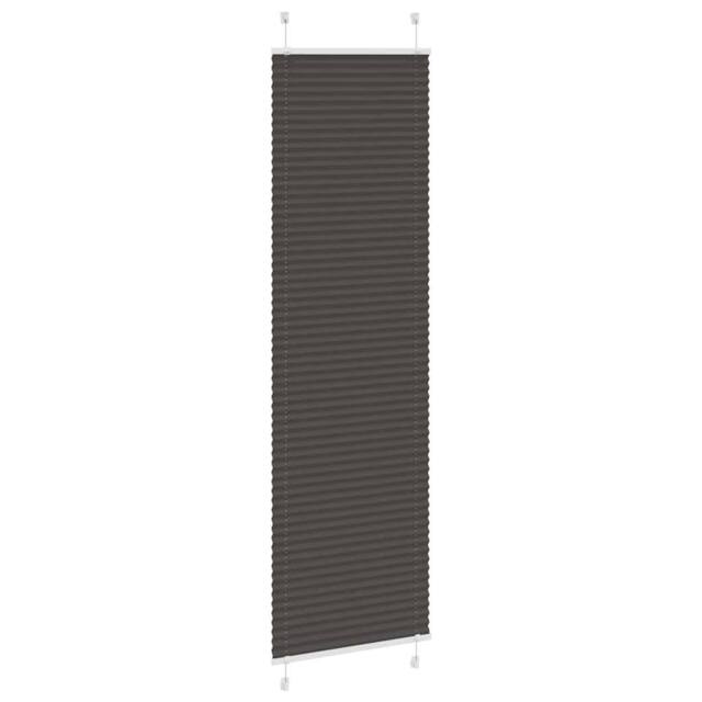 Berkfield Home Pleated Blind Black 65x200 cm Fabric Width 64.4 cm Polyester - image 1