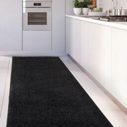 THE RUGS Black Plain Soft High Pile Shaggy Rugs & Runners Living Room Bedroom - Size: 120 cm x 120 cm - thumbnail 9