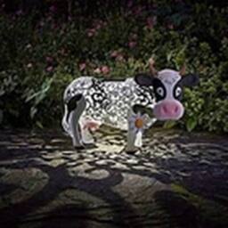 EONLION Solar Cow Garden Ornament Statue Light Up Outdoor Decoration - thumbnail 1