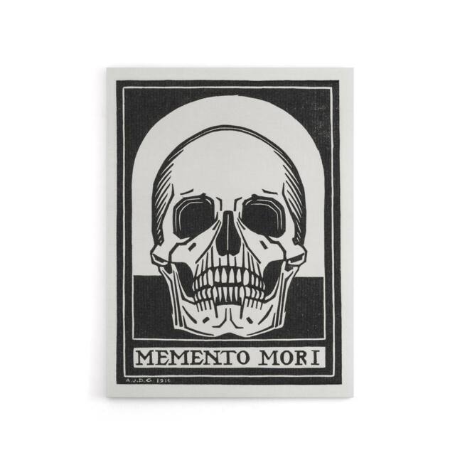 "Artery8 Memento Mori Skull Black & White Canvas Wall Art Print de Graag - Size: W18"" x H24""" - image 1