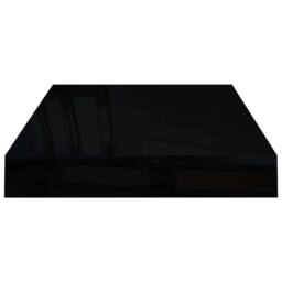 Berkfield Home Durable Floating Wall Shelf High Gloss Black 40x23x3.8 cm MDF - thumbnail 5