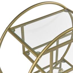 Wyld and Coco Gold Kitchen Trolley with Tempered Glass Shelves 50 x 34 cm - thumbnail 5