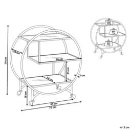 Wyld and Coco Gold Kitchen Trolley with Tempered Glass Shelves 50 x 34 cm - thumbnail 4