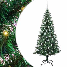 Berkfield Home Elegant Artificial Pre-lit Christmas Tree Green 180 cm PVC & Metal - thumbnail 3