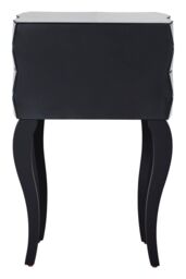 Orsina Unique 2 Drawer Bedside Table, Elegant Square Side Tables With Cut Glass Handles, Compact Lounge Sidetable in Silver - thumbnail 4
