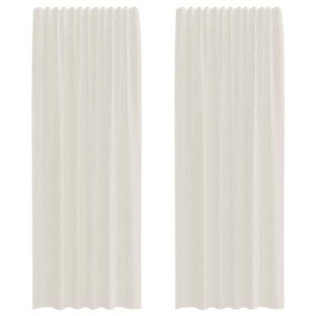 Berkfield Home Voile Curtains with Rod Pockets 2 pcs Cream - image 1