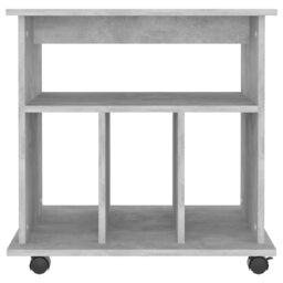 Berkfield Home Rolling Cabinet Concrete Grey 60x45x60 cm Engineered Wood - Size: 60 x 45 x 60 cm - thumbnail 4