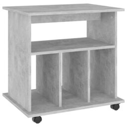 Berkfield Home Rolling Cabinet Concrete Grey 60x45x60 cm Engineered Wood - Size: 60 x 45 x 60 cm - thumbnail 2