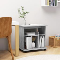 Berkfield Home Rolling Cabinet Concrete Grey 60x45x60 cm Engineered Wood - Size: 60 x 45 x 60 cm