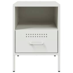 Berkfield Home Bedside Cabinet White 36x39x50.5 cm Steel - thumbnail 6