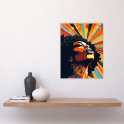 "Artery8 Artwork Of Black Woman Announcing She Is Strong Starburst Unframed Wall Art Print Poster Home Decor Premium - Size: W12"" x H16""" - thumbnail 4