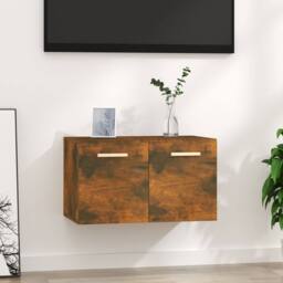 Berkfield Home Wall Cabinet Smoked Oak 60x36.5x35 cm Engineered Wood in Brown - thumbnail 2