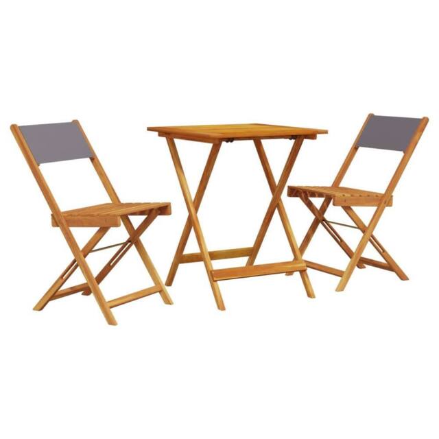 Berkfield Home 3 Piece Bistro Set Anthracite Fabric & Solid Wood in Tan - image 1
