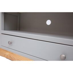 Cabinet Bits Bomporto Light Grey 1 Drawer TV Cabinet Chrome Knob - thumbnail 4