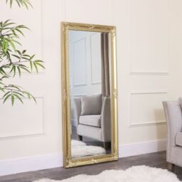 Melody Maison Large Ornate Gold Wall/Floor Mirror 76cm X 176cm in Metallic Gold - Size: 76 cm X 176 cm - thumbnail 5