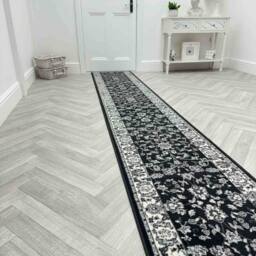 runrug Hallway Carpet Runner Rug - Soft & Comfy, 9mm - 'Traditional' in Dark Grey - Size: 60 cm x 420 cm - thumbnail 3