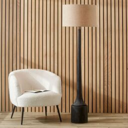 Ruma Natural Linen Cylinder Shade For Floor Lamp in Beige - Size: 12 inches - thumbnail 4