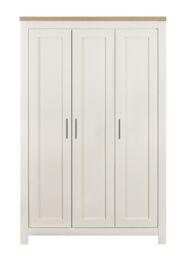 Birlea Highgate 3 Door Wardrobe Cream & Oak - thumbnail 4