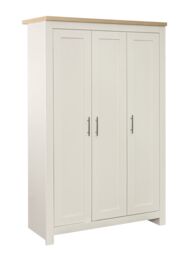 Birlea Highgate 3 Door Wardrobe Cream & Oak - thumbnail 3