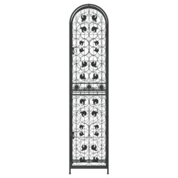 Berkfield Home Wine Rack for 73 Bottles Black 45x36x200 cm Wrought Iron - Size: 45 x 36 x 200 cm - thumbnail 3