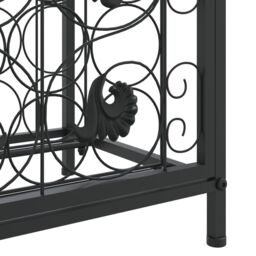 Berkfield Home Wine Rack for 73 Bottles Black 45x36x200 cm Wrought Iron - Size: 45 x 36 x 200 cm - thumbnail 6