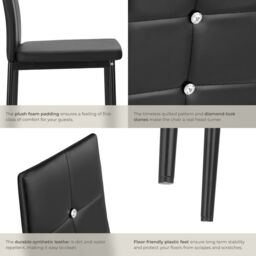 tectake Dining Chair Set Julien Set Of 8 - Black - Size: 8 Pack - thumbnail 4