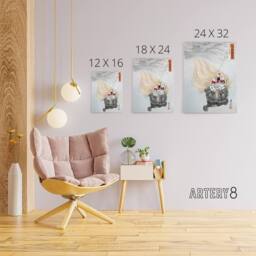 "Artery8 Mizue Urashima Sea Turtle Myth Canvas Wall Art Print Ogata Gekko in Beige - Size: W18"" x H24""" - thumbnail 4