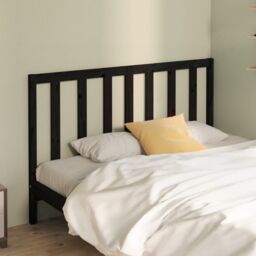 Berkfield Home Bed Headboard Black 166x4x100 cm Solid Wood Pine - Size: 166 x 4 x 100 cm - thumbnail 1